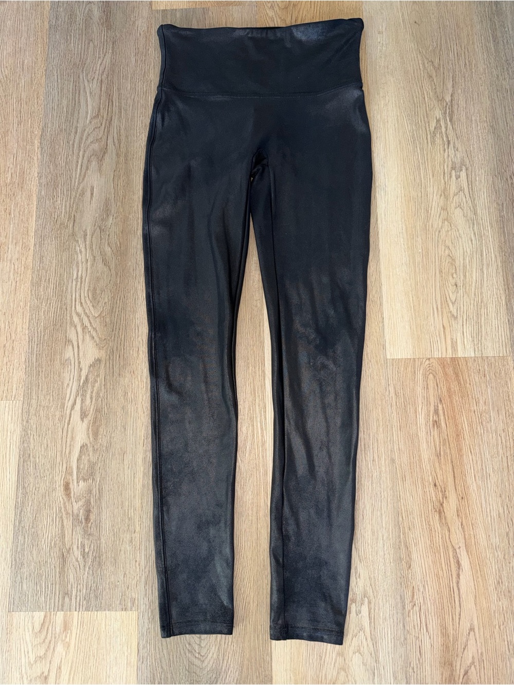 SPANX Black High-Waist Faux-Leather Jeggings